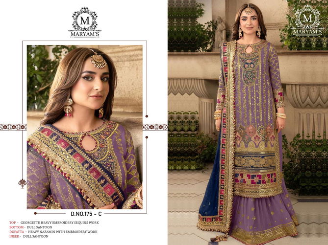 Maryams 175 Embroidery Georgette Pakistani Suits Wholesale Price In Surat
